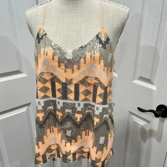 Daytrip Aztec sequined v-neck racerback tank - Picture 5 of 7